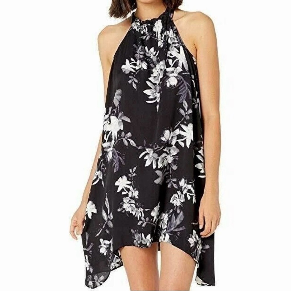 BCBGMaxAzria Black and White Abstract Dress